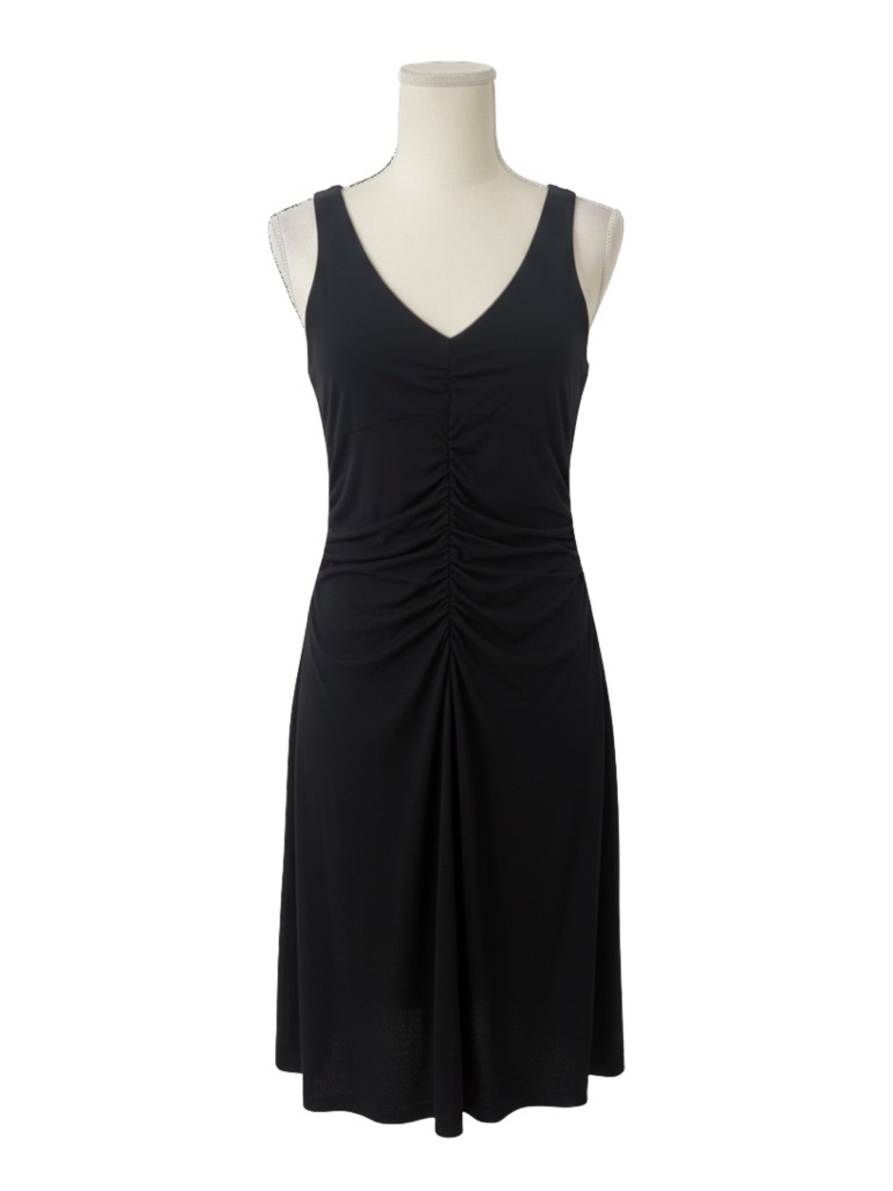 Three Dots Black Ruched Mini Dress- Sz XS